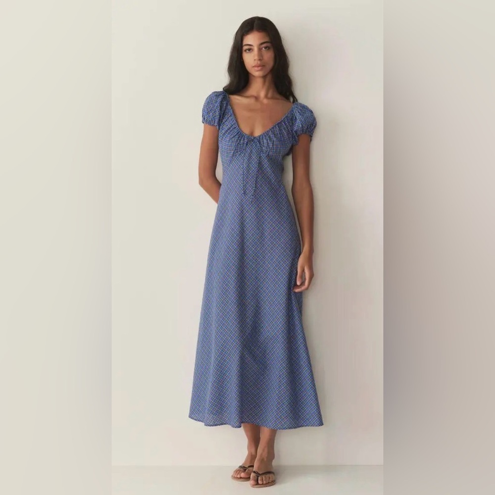 Doen Sofia Dress in Cassis Check NWT